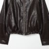 brwnjk4 Custom Wholesale Women's Hooded Leather Jacket