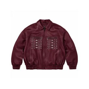 Men's Custom Multi-Studded Genuine Leather Biker Jacket