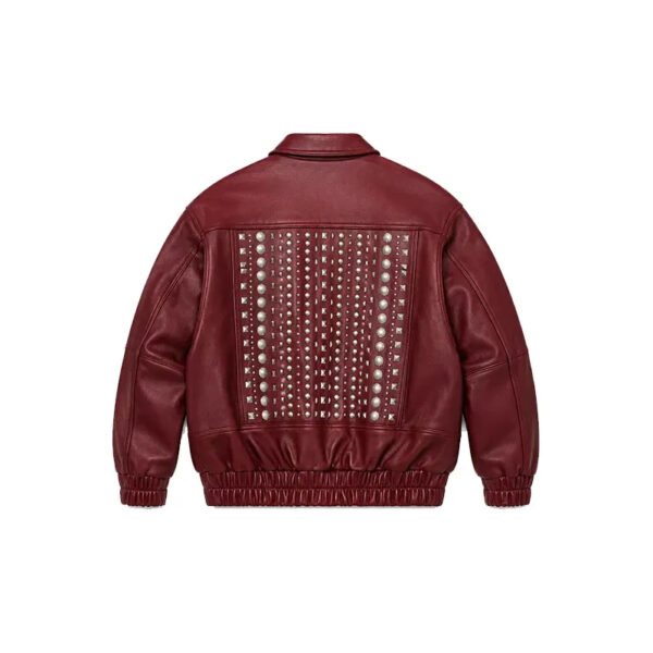 Men's Custom Multi-Studded Genuine Leather Biker Jacket