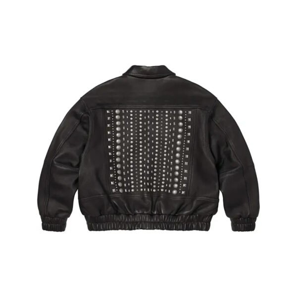 Men's Custom Multi-Studded Genuine Leather Biker Jacket
