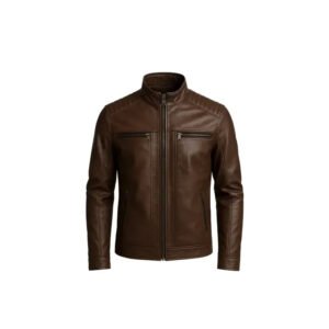 Men's Custom Quilted Shoulder Leather Biker Jacket
