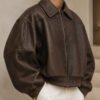 jck1 Custom Wholesale Men's Vintage Brown Leather Bomber Jacket