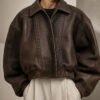 jck2 Custom Wholesale Men's Vintage Brown Leather Bomber Jacket