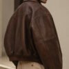 jck3 Custom Wholesale Men's Vintage Brown Leather Bomber Jacket