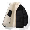 pugf65c Custom Men's Reversible Sherpa Fleece Puffer Jacket