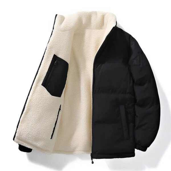 pugf65c Custom Men's Reversible Sherpa Fleece Puffer Jacket