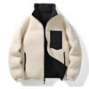 pugf65c2 Custom Men's Reversible Sherpa Fleece Puffer Jacket