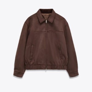 sude red1 Custom Women's Suede Bomber Jacket