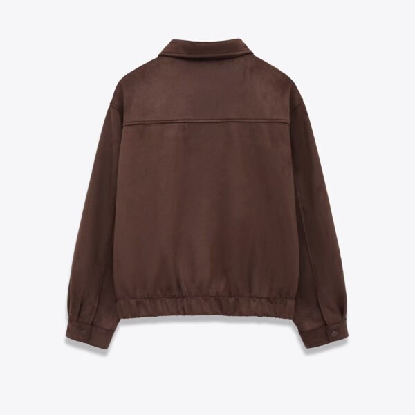 sude red2 Custom Women's Suede Bomber Jacket