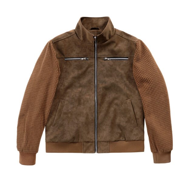 suede jck3 Custom Men’s Suede Bomber Jacket