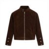 suede brownjck1 Unisex Retro Suede Deconstructed Streetwear Jacket