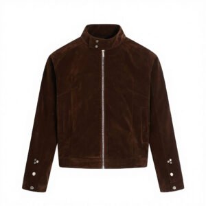 suede brownjck1 Unisex Retro Suede Deconstructed Streetwear Jacket