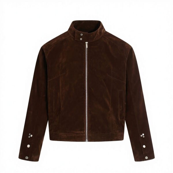 suede brownjck1 Unisex Retro Suede Deconstructed Streetwear Jacket