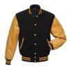 Men's Custom Wool & White Leather Sleeve Varsity Jacket