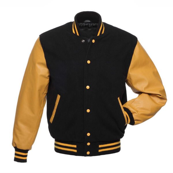 Men's Custom Wool & White Leather Sleeve Varsity Jacket