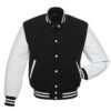 Men's Custom Wool & White Leather Sleeve Varsity Jacket