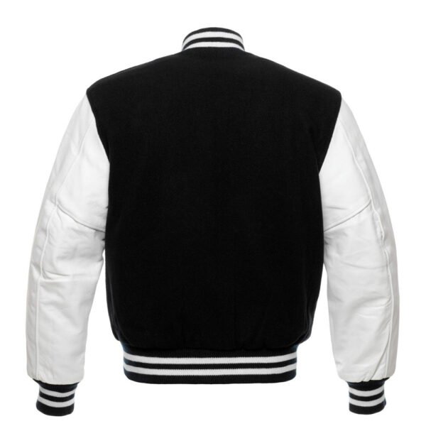 Men's Custom Wool & White Leather Sleeve Varsity Jacket