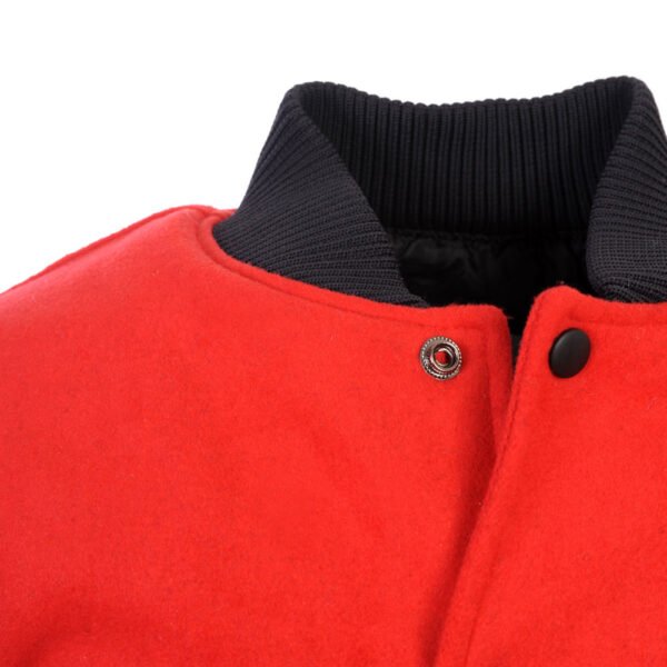 varsity red2 Custom Men's Wool & Leather Varsity Letterman Jacket