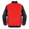varsity red4 Custom Men's Wool & Leather Varsity Letterman Jacket