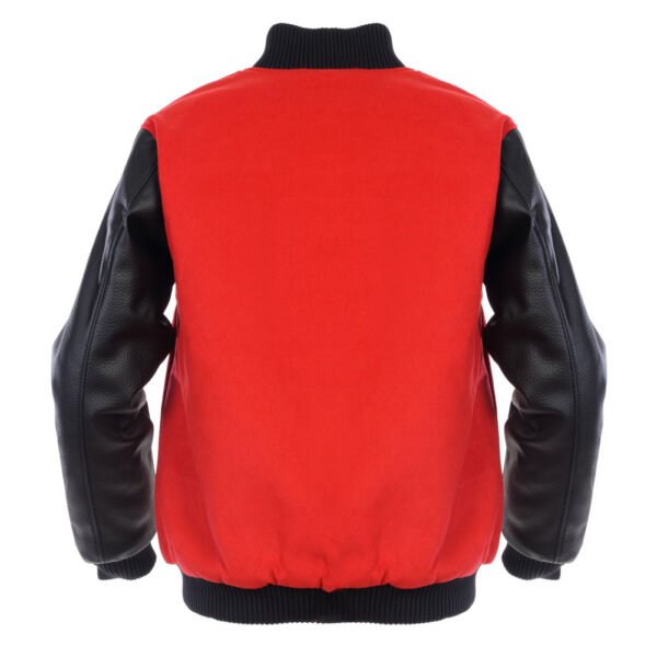 varsity red4 Custom Men's Wool & Leather Varsity Letterman Jacket