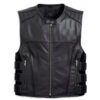 vest1 Custom Men's Perforated Cowhide Leather Vest