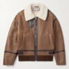 Aviator 9 Custom Men's Shearling Leather Aviator Bomber Jacket