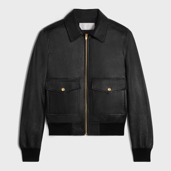 Custom Women's Luxury Leather Aviator Bomber Jacket