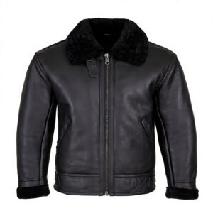 avi jck1jpeg Custom Men's Real Sheepskin B3 Aviator Leather Jacket