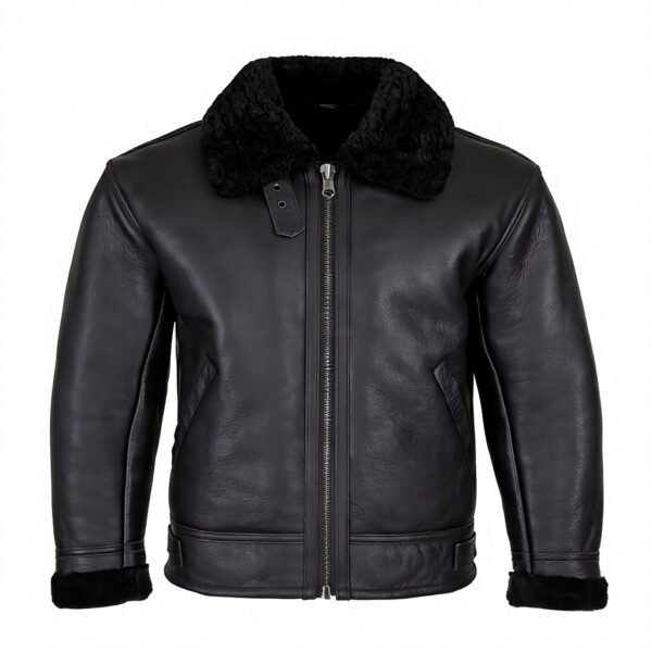 avi jck1jpeg Custom Men's Real Sheepskin B3 Aviator Leather Jacket
