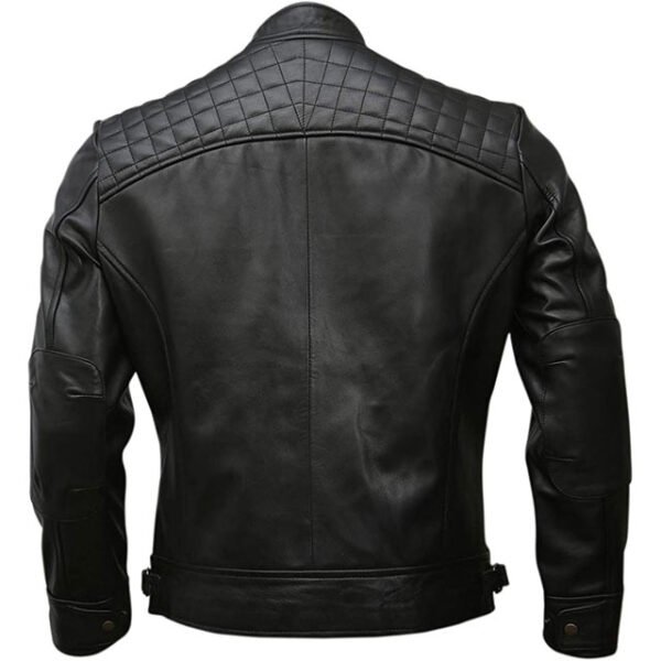 Custom Men's Quilted Biker Leather Jacket