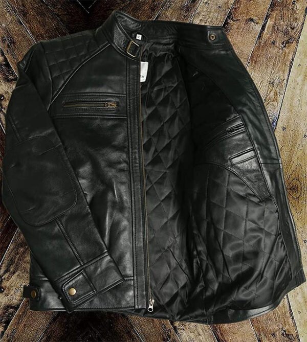 Custom Men's Quilted Biker Leather Jacket