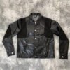 biker1 Custom Men's PU Leather Biker Jacket with Contrast Panels