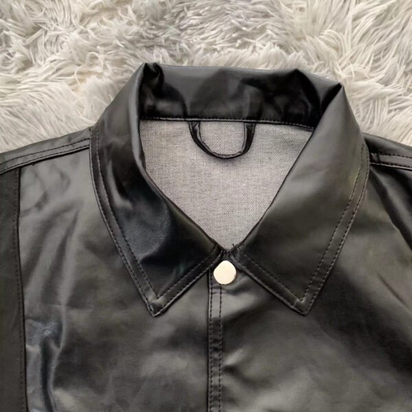 biker4 Custom Men's PU Leather Biker Jacket with Contrast Panels