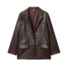 blazer1 Custom Women's Faux Leather Blazer Jacket