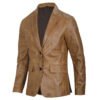 blazer1 Men's Vintage Tan Genuine Leather Blazer Jacket