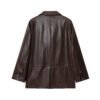 blazer2 Custom Women's Faux Leather Blazer Jacket