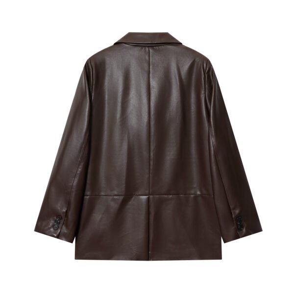 blazer2 Custom Women's Faux Leather Blazer Jacket