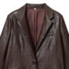 blazer3 Custom Women's Faux Leather Blazer Jacket