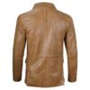 blazer3 Men's Vintage Tan Genuine Leather Blazer Jacket