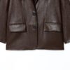 blazer4 Custom Women's Faux Leather Blazer Jacket