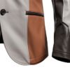 blazer9 Men's Color-Block Leather Blazer Jacket