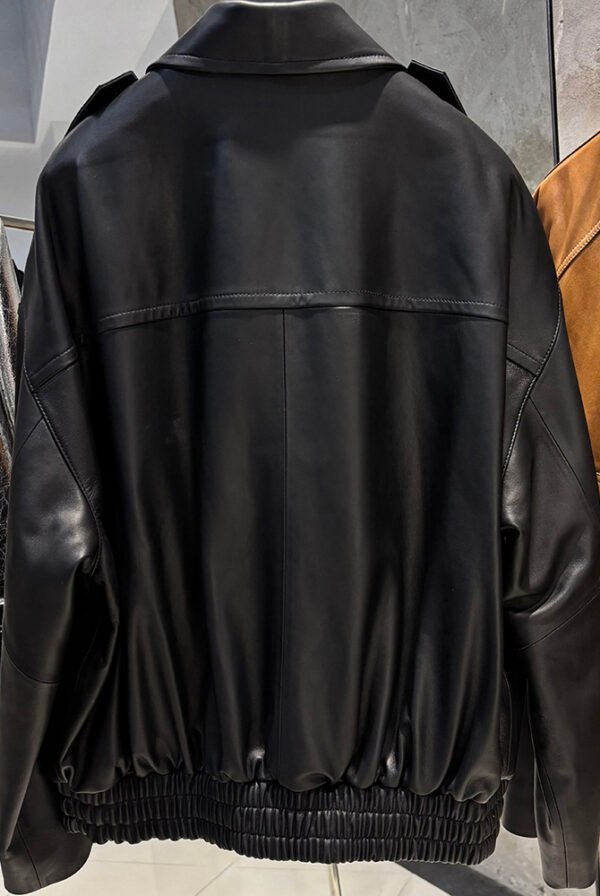 bomber jck2 Custom Women's Oversized Sheepskin Leather Bomber Jacket