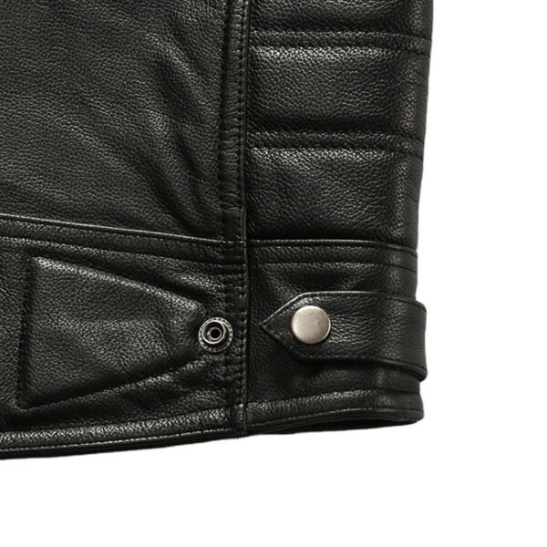 est6 Men's Vintage Genuine Cowhide Leather Biker Vest Jacket