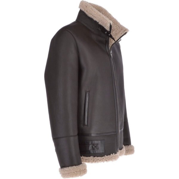 Men's Genuine Shearling Leather Aviator Jacket