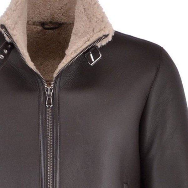 Men's Genuine Shearling Leather Aviator Jacket