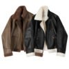 fur jacket2 Women's Shearling Lambskin Leather Short Coat