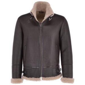 Men's Genuine Shearling Leather Aviator Jacket