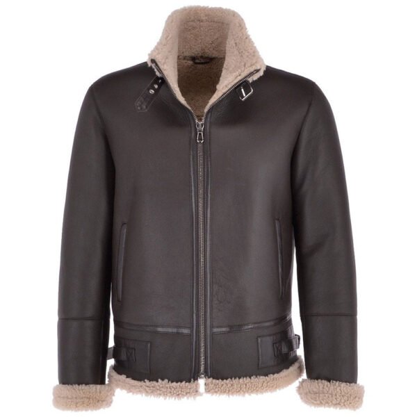 Men's Genuine Shearling Leather Aviator Jacket