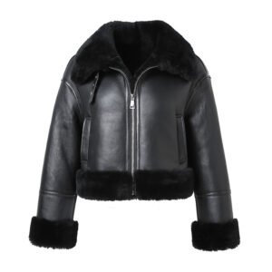 Custom Women's Real Sheepskin Shearling Leather Jacket