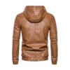 Men's Hooded Brown Leather Jacket